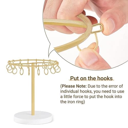 Dahey Claw Clip Organizer Holder Stand Metal Tie Storage Display Hair Accessories Bedroom Bathroom College Dorm Room Decor for Women and Girls, Gold thumbnail 6