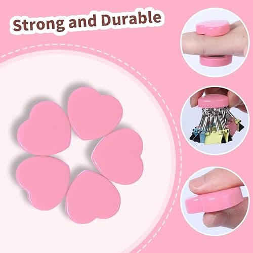 DUJEQM 10PCS Fridge Magnets - Pink Heart Strong Magnets, Heavy Duty Small Mini Cute Refrigerator Magnets for Whiteboard, Locker, Kitchen, Office, School, Crafts, Classroom - Funny Dry Erase Magnet thumbnail 3