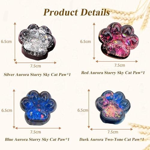 4Pcs Starry Sky Cat Paw Squishy Toy – Taba Squishy Paw Fidget Toy for Stress Relief, Soft Squishies for Adults, Party Favors (Dazzling Blue Red White Red and blue ) thumbnail 3