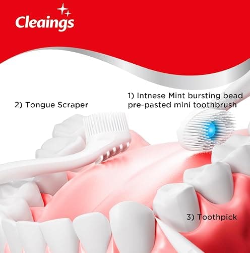 cleaings® Disposable Toothbrushes with Toothpaste Mini Travel Oral Care, 4-in-1 (Mini Brushes+Toothpaste+Tongue Scraper+Pick) Portable for Work,Camping Essentials(Intense Mint), 24 Count (Pack of 1) - Intense Mint thumbnail 7