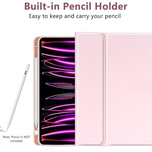 CC Store for iPad Air 11 Inch Case with Keyboard M3/M2 (2025/2024) - Detachable Folio Keyboard Cover with Pencil Holder for iPad Pro 11 inch (4th /3rd /2nd /1st Gen)&Air 5th/4th Gen (Pink) thumbnail 4