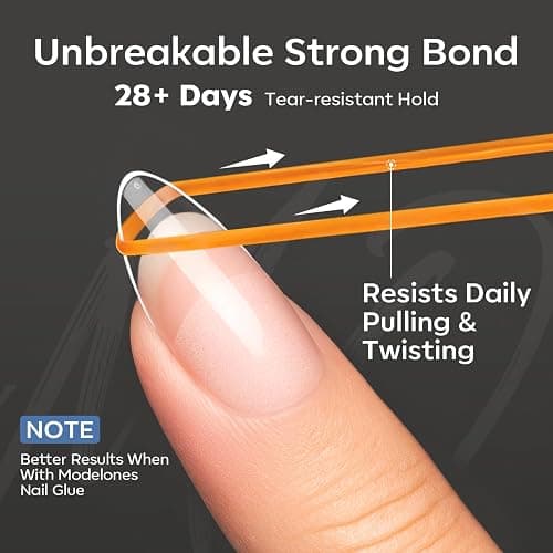 modelones Short Almond Nail Tips, 360pcs Pre-etched Clear Soft Press On Fake Nails Full Cover Half Matte Acrylic Gel Tips Extension for Salon & Home Use 15 Sizes thumbnail 2