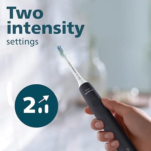 Philips Sonicare 4100 Rechargeable Electric Toothbrush, with Pressure Sensor, 2 Intensity Settings, SmarTimer and QuadPacer, 14-Day Battery Life, Black, Model HX3681/24 thumbnail 8