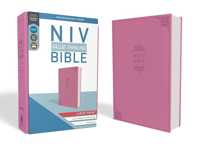NIV, Value Thinline Bible, Large Print, Leathersoft, Pink, Comfort Print - Image 1