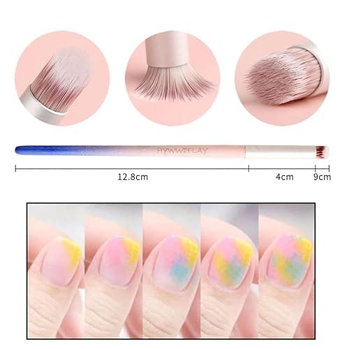 HYWWPFLAY 6pieces Ombre Nail Brush Wood Nail Pen Ombre Brush for Gel Nails Nail Gradient Brush Nail Design Brushes Nail Painting Kit Nail Art Tools Acrylic Nail Accessories thumbnail 4