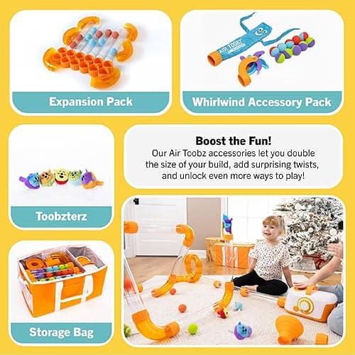 Fat Brain Toys Air Toobz Expansion Pack - Air-Powered STEM Building Toy for Kids & Teens, Kids Building Toys, STEM Toys for 3+ Year Old thumbnail 5