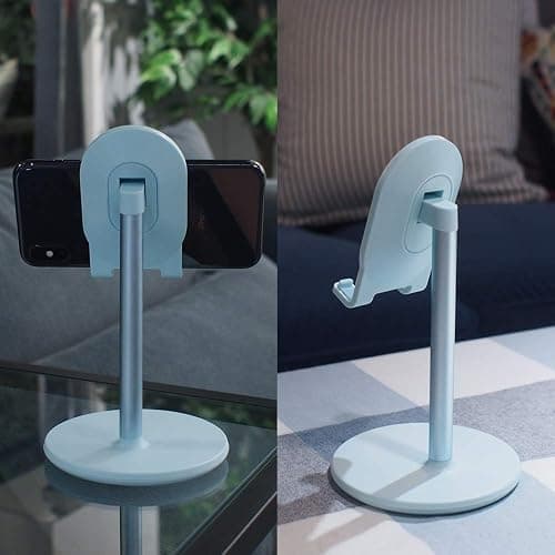 Bright Stone Phone Stand for Desk, Adjustable Cell Phone Holder for Desk, Compatible with 4"-12.9" Phones/Tablet/iPhone/iPad/Switch (Blue) thumbnail 2