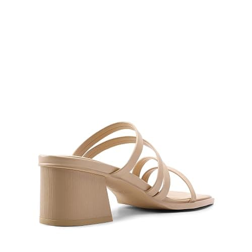 DREAM PAIRS Women's Strappy Heels Block Open Toe Low Heel Chunky Mules Sandals Dress Shoes thumbnail 4