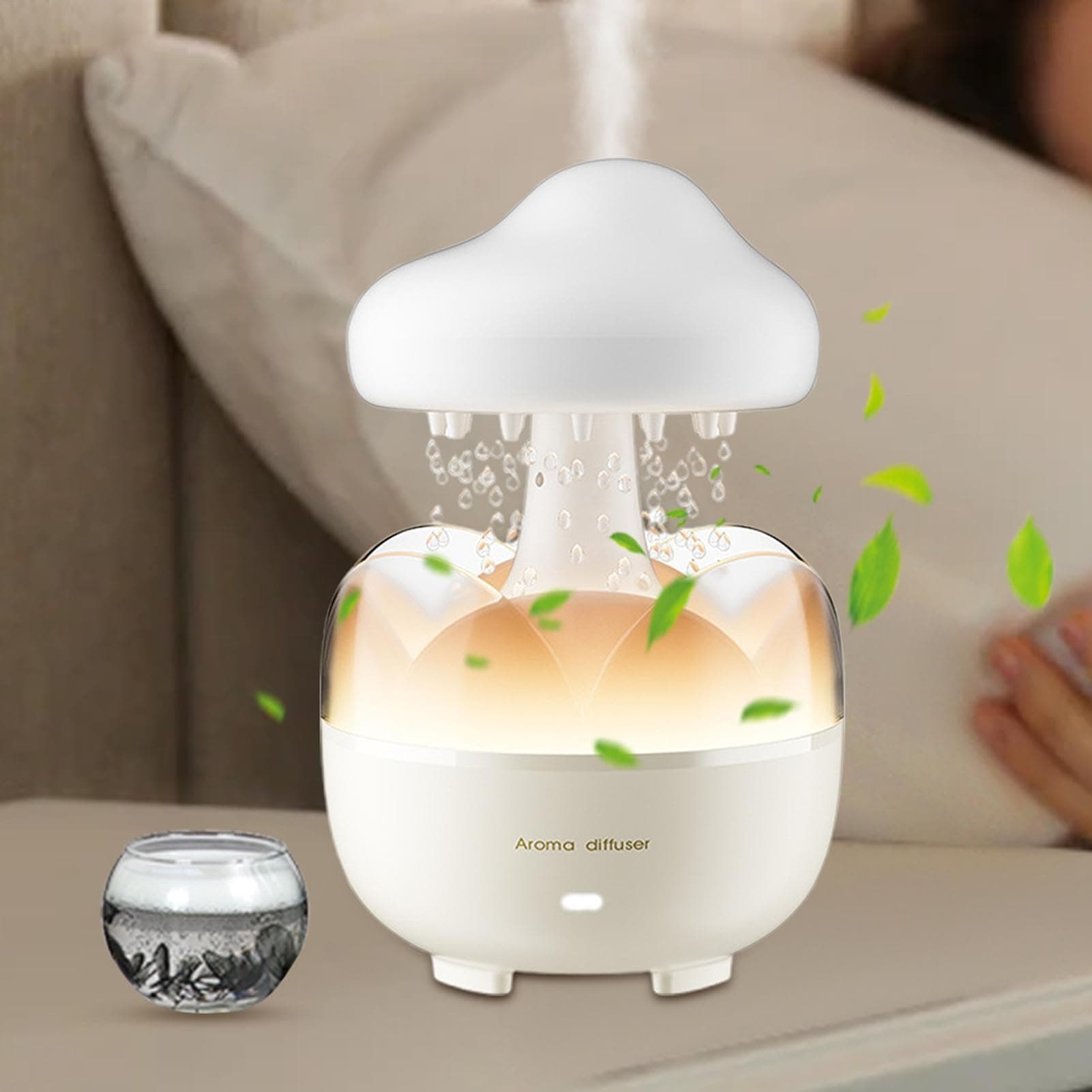 Rain Cloud Humidifier | Humidifier Water Drip | Cloud Rain Humidifier | Bedroom Humidifier | Led Light Humidifier | 7 Color Changing Lights Rain Sound With Remote Control For Bedroom Living Room thumbnail 6