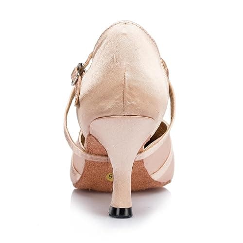 Minishion Women's Closed Toe Dance Heels Comfortable Ballroom Dancing Pumps thumbnail 6