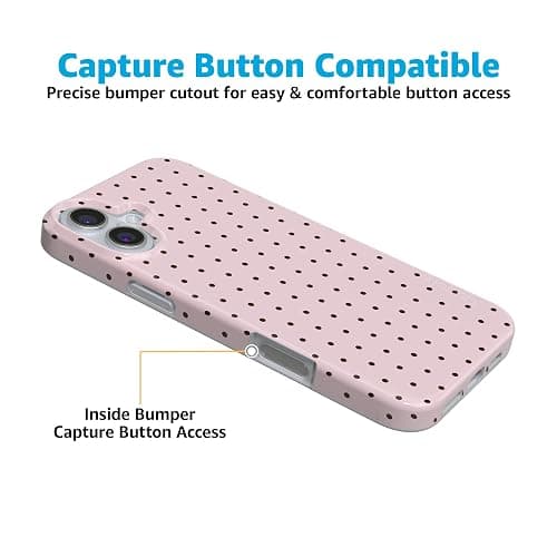 Casely iPhone 16 Case | On the Dot | Pink & Brown Polka Dot | Compatible with MagSafe | Classic Ultra Slim Design thumbnail 8