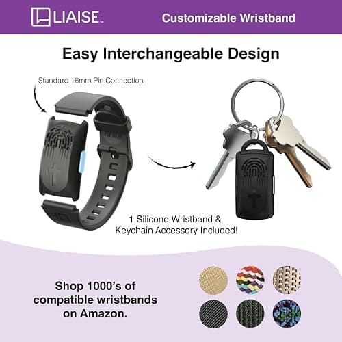 LIAISE Wearable Audio Wrist Band, WWJD Bracelet and Audio Bible, 300+ Verses from NIV, Jesus Bracelet Speaker, Christian Wristband for Men and Women (Black) thumbnail 2