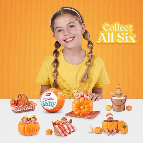My Mini Pumpkin Patch Series 1 By ZURU | 1 of 6 limited-edition fall babies; ultra-realistic soft skin; cozy swaddle + themed accessory; collect all 6; ages 5+ thumbnail 2