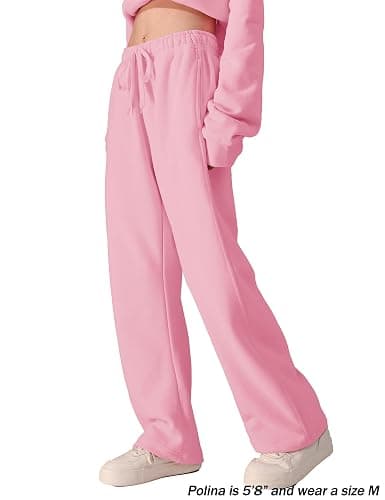 FAIABLE Women's Sweatpants Wide Leg - Super Soft Sweat Pants Fleece Baggy Joggers with Pockets, Drawstring & Relaxed Fit thumbnail 4