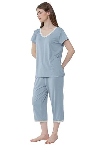 Joyaria Cooling Pajamas Bamboo Viscose Lightweight PJs Set Women Wicking Sleepwear for Night Sweat S-XXL thumbnail 6