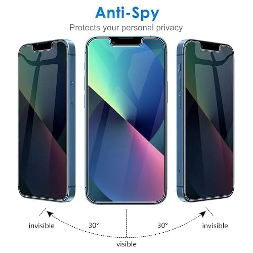 JETech Privacy Screen Protector for iPhone 17e (2026) / iPhone 16e / iPhone 13/13 Pro, Anti Spy Tempered Glass Film, 6.1-Inch Display, 2-Pack thumbnail 4