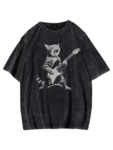 Verdusa Oversized Graphic Tshirts for Men Vintage Tees Drop Shoulder Short Sleeve Punk Washed Casual Tops - Image 1