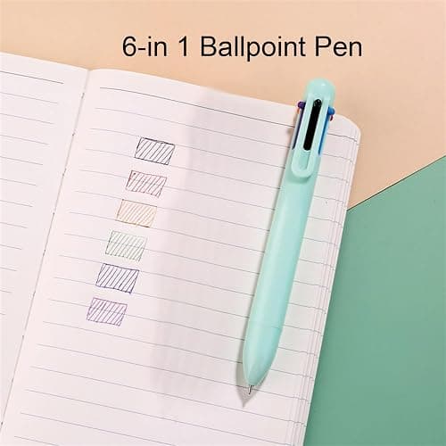 7 Pcs Cute Green Stationery Set Kawaii School Supplies Office Supplies Including Ballpoint Pens Pencil Sharpener Highlighter Correction Tape Eraser Utility Knife (Green) thumbnail 3