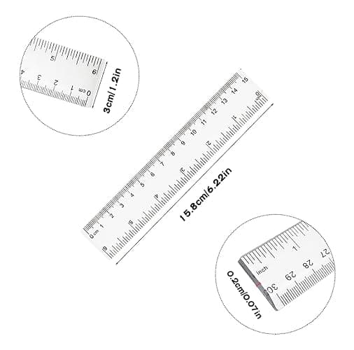 4 Pack 6-Inch Straight Rulers,Clear Plastic Ruler, Centimeter and inch Ruler Suitable for Student School and Office Study Drawing Measuring Standard thumbnail 2