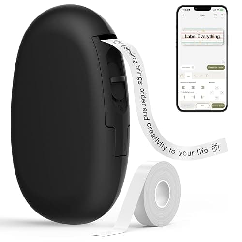 SUPVAN E10 Bluetooth Label Maker Machine with Tape, Continuous Waterproof Label, Versatile App with 35 Fonts and 1k+ Icons, Inkless Labeler for Home, Kitchen, School, Office Organization, Black - Image 1
