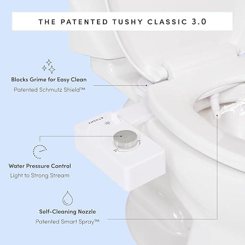 TUSHY Classic 3.0 Bidet Toilet Seat Attachment - A Non-Electric Self Cleaning Water Sprayer with Adjustable Water Pressure Nozzle, Angle Control & Easy Home Installation (Platinum) thumbnail 7