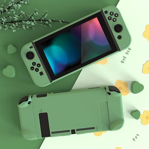 eXtremeRate PlayVital Back Cover for Nintendo Switch Console,Joycon Handheld Controller Separable Protector Hard Shell,Dockable Protective Case for Nintendo Switch - Matcha Green (NOT for Switch 2) thumbnail 3