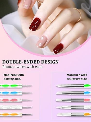 YOOVR Nail Art Design Tools, Nail Stand Holder for Painting Nails, Nail Art Brushes, Nail Dotting Sculpting Gel Tool, French Tip Tool Liner Brushes, Resin Nail Art Palette, Nail Stuff for Nail Techs thumbnail 4