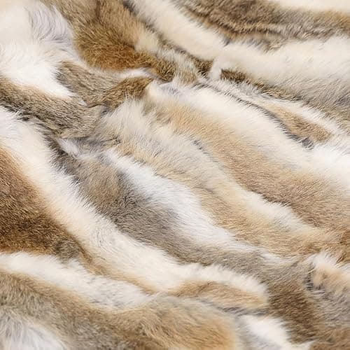 MOOX Rabbit Fur Throw Pillow Covers Decorative Fluffy Soft Fuzzy Plush Luxury Genuine Animal Skin Lumbar Pillow 12"x20" Cushion Cover(Yellow-White, 12x20inch) - Yellow-white - 12" x 20" (Pack of 1) thumbnail 5
