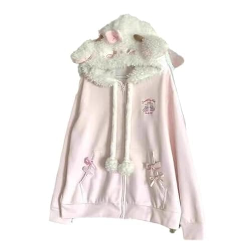 Wayolyn Y2K Jojifuku Cutecore Kawaii Zip Up Hoodie Fall Jacket Cute Stripes Hoodies Outerwear Jackets Coats Winter Women - Image 1