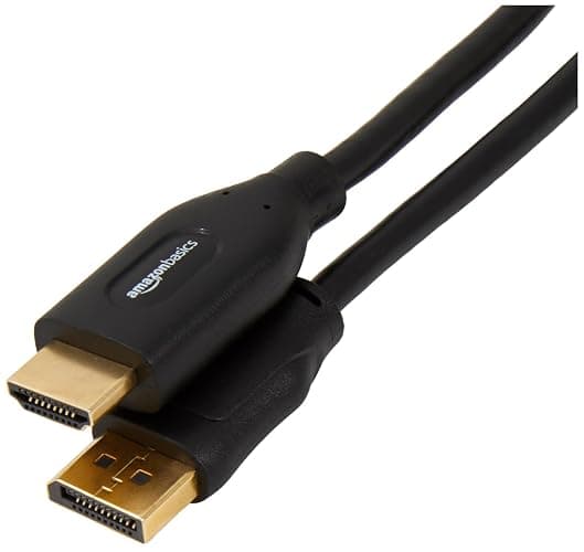 Amazon Basics DisplayPort to HDMI Cable, Uni-Directional, 4K@30Hz, 1920x1200, 1080p, 6 ft, Black - Image 1
