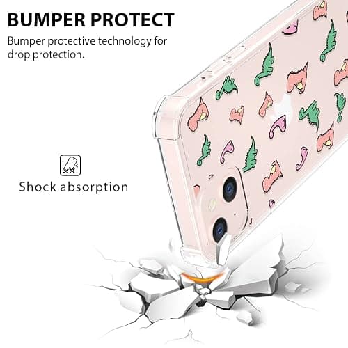 YESPURE Case for iPhone 13,Fashion Phone Cases with Soft TPU Anti-Fall Shock Absorbing Shockproof Protective Cover for iPhone 13 (Colored Dinosaurs) thumbnail 2