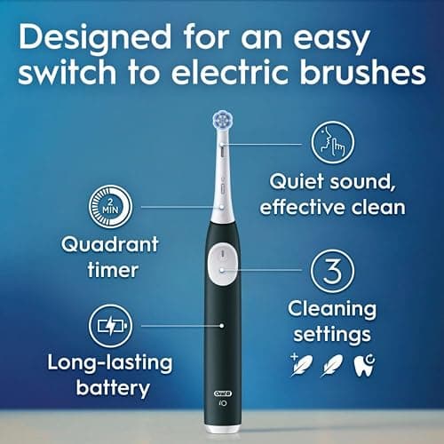 Oral-B Rechargeable Electric Toothbrush, iO2 Starter Kit, 3 Cleaning Modes, Automatic Pressure Sensor to Protect Gums, 2 Brush Heads, Forest Green thumbnail 7