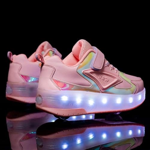 Ylllu Kids LED Roller Skate Shoes with Single Wheel Light up Roller Shoes Gift for Girls Boys Children thumbnail 8