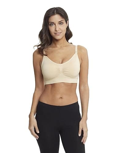 HOFISH 3PACK Full Bust Seamless Nursing Maternity Bras Bralette S-XXL with Extra Bra Extenders & Clips - Large - 03pack:pinkblackbeige thumbnail 5