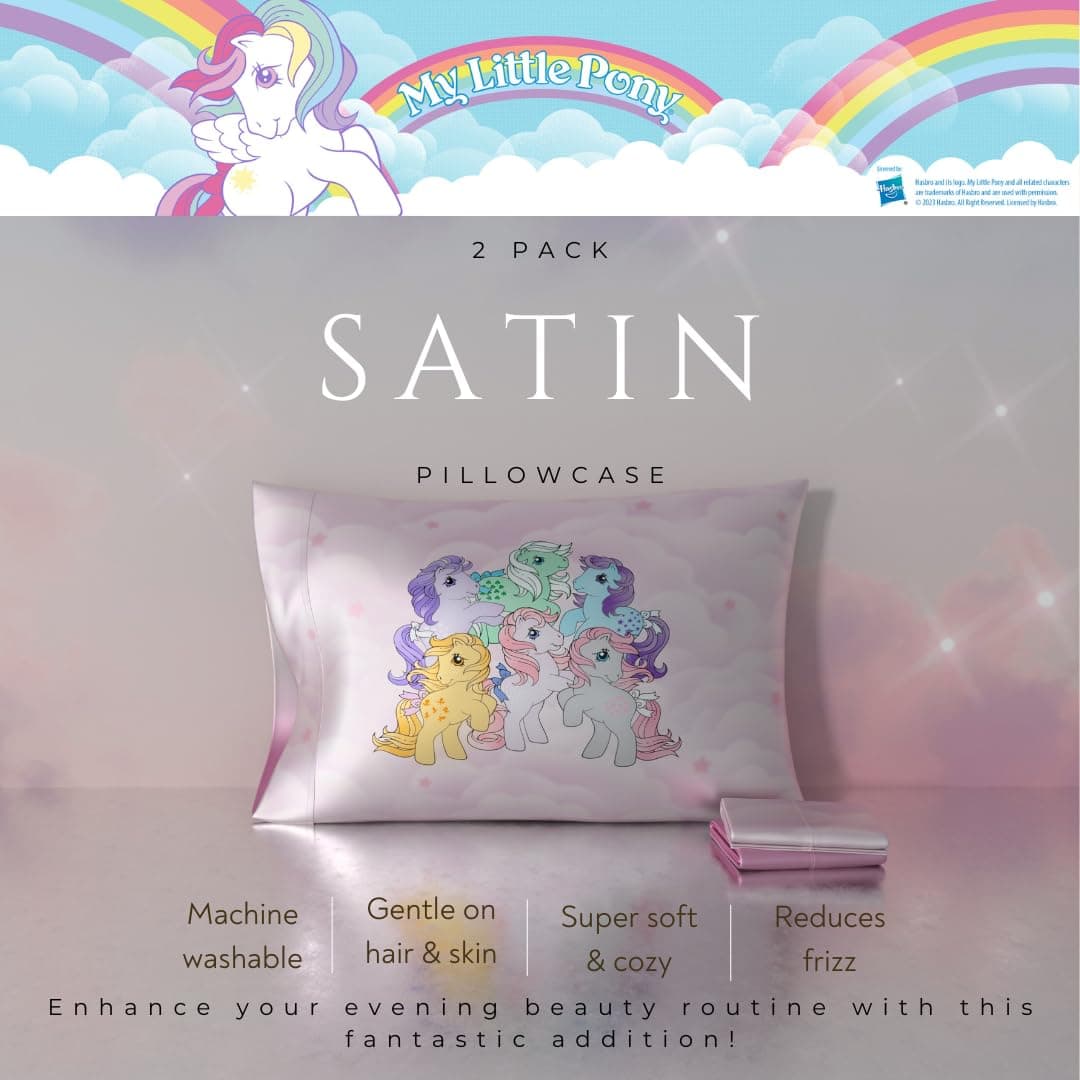 Franco Collectibles My Little Pony Beauty Silky Satin Standard 2 Pack Pillowcase Cover 20x30 for Hair and Skin, (Officially Licensed Product) thumbnail 2