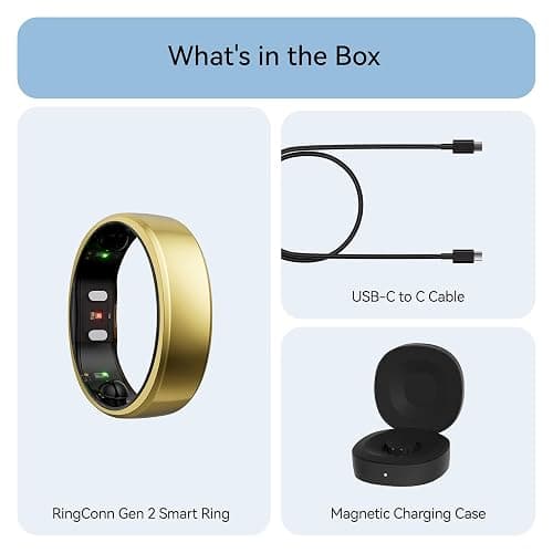 RingConn Gen 2, World’s First Smart Ring with Sleep Apnea Monitoring, No APP Subscription, 12-Day Battery Life, Stress/Heart Rate/Women's Health Tracker, Android & iOS Compatible (Gold, Size 8) thumbnail 8