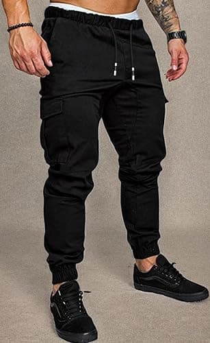 GM MGBOYGYM Mens Fashion Joggers Sports Pants - Cotton Cargo Pants Sweatpants Trousers Mens Long Pants thumbnail 7