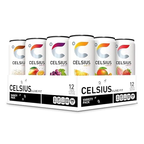 CELSIUS Assorted Flavors Official Variety Pack, Functional Essential Energy Drinks, 12 Fl Oz (Pack of 12) - Image 1