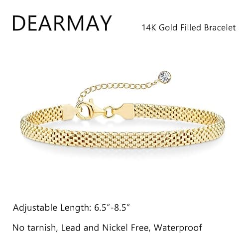 DEARMAY Gold Bracelets for Women Waterproof, 14K Real Gold Jewelry Sets Trendy Thin Dainty Stackable Cuban Link Paperclip Chain Bracelet Pack Fashion Accessories Gifts for Womens thumbnail 3