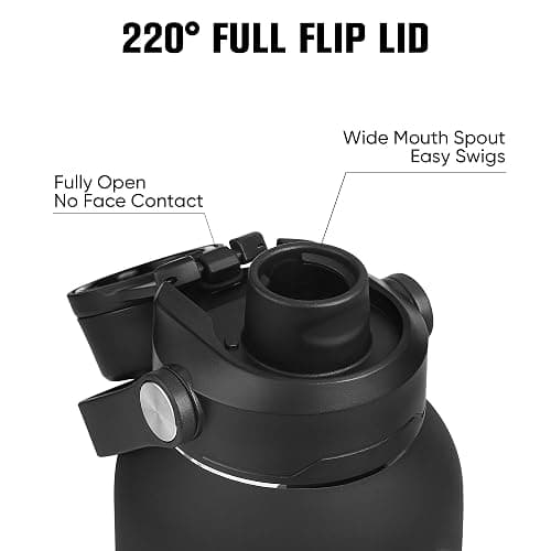 CIVAGO 40 oz Glass Water Bottle with Detachable Straw and Time Maker | Motivational Large Flask Cup with Handle, Leakproof Lids, Wide Mouth, Silicone Sleeve, Tumbler for Juice, Black thumbnail 6