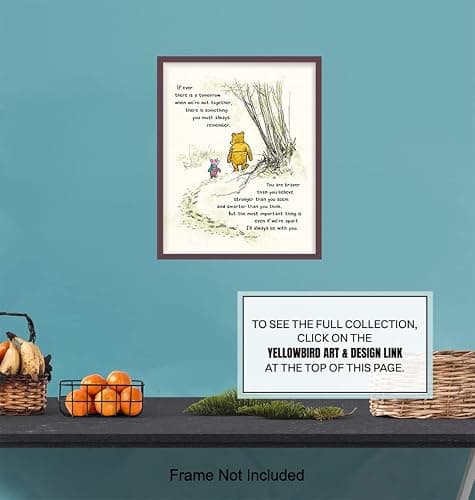 Winnie Wall Art - Pooh Kids Room Decor - Boys - Little Girls Bedroom - Baby Nursery Art - Wall Decor for Toddlers - Inspirational Positive Quotes Picture Poster print thumbnail 7