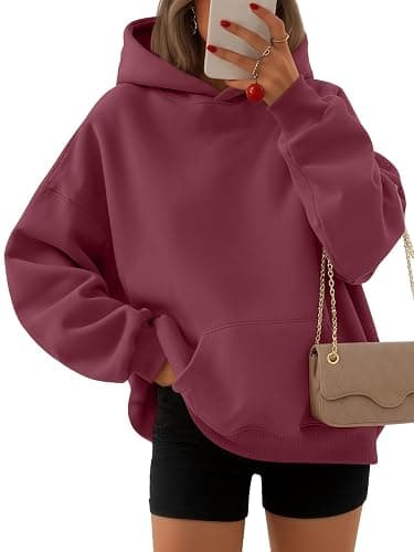 EFAN Women's Oversized Fleece Hoodie, Cozy Plush Pullover Sweatshirt with Pocket - Image 1
