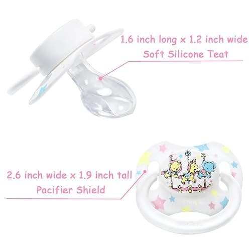 LittleForBig Bigshield Generation-II Adult Sized Pacifier White Little Circus Carousel Pattern thumbnail 7