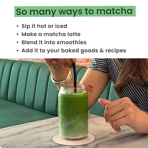 PureChimp Ceremonial Grade Matcha Powder 50g. 100% Pure Green Tea. Shade-Grown for MatchaLatte, Teas & Recipes. Recyclable Glass Jar. Antioxidant-Rich. thumbnail 6