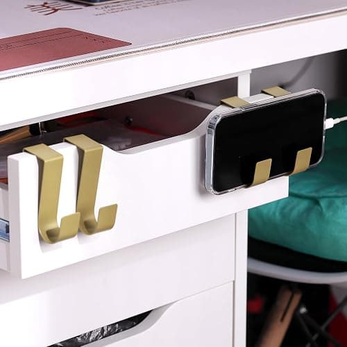 Hotop 12 Pcs Over The Cabinet Drawer Door Hooks 1.12 Inch Hooks for Hanger The Cabinet Sturdy Metal Z Shaped Hanger peg for Bathroom Clothes Towel(Gold) - Gold thumbnail 4