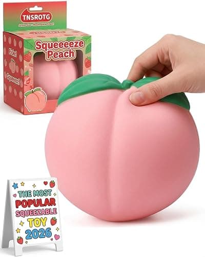 Carrot Squishy Jumbo Strawberry Cake Squish Dragon Fruit Giant Toy Banana Peach Squishys Squeeze Dragonfruit Slow Rise Strawberries Balls Moldable Stress Sensory Fidget Easter Gifts(Peach) - Image 1