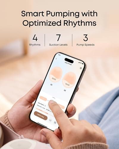 eufy Breast Pump E20, Heated Wearbable Breast Pump, 3 Temperature Levels, Hands-Free, App-Controlled Optimized Rhythm, Hospital-Grade Suction, Discreet and Ultra-Quiet Pumping thumbnail 4