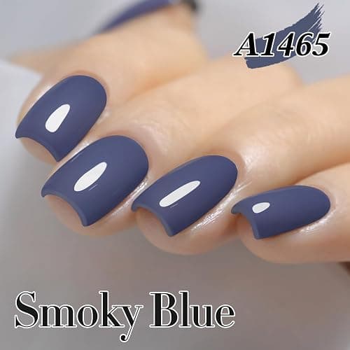 Double Rhythm 15ML Gel Nail Polish Pure Sheer Same Color Same Bottle Soak Off Gel Polish Art Manicure Salon DIY at Home for Women (Deep Blue Gray-A1465) thumbnail 2