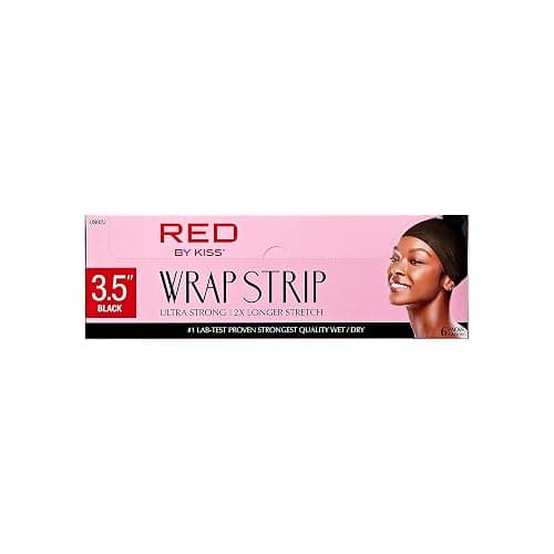 Red by Kiss Hair Wrapping Strip, Ultra Strong 2X Longer Stretch, 40 Strips, Suitable for Wet/Dry Hair, White, Styling Paper for Sleek Hairstyles (3.5", Black, 6 PACK) thumbnail 4
