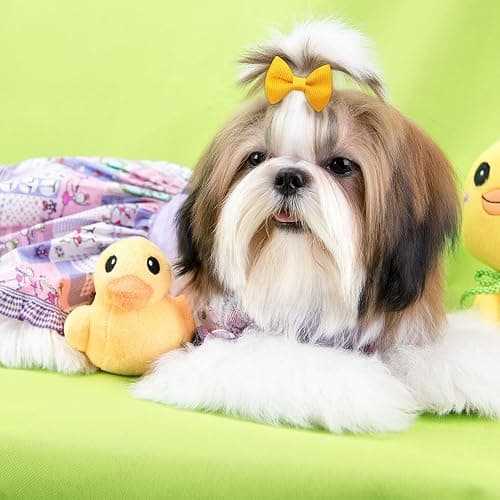 100Pcs(50 Pairs) Soft Dog Bow with Rubber Bands Solid Color Dog Bowknot Hair Bow Handmade Topknot Bows for Doggie Puppy Cat Bunny Yorkie Pet Hair Grooming Bows (Mix-Solid 30 Colors) thumbnail 7
